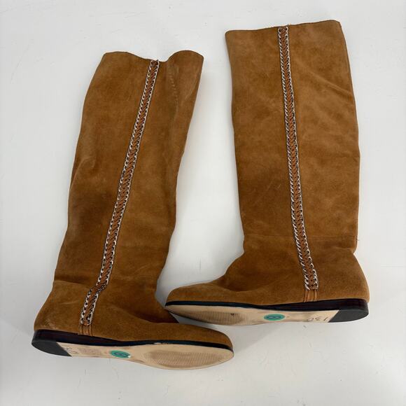 Michael Michael Kors Tan Suede Tall Boots Size 8M Preppy Equestrian Fall Autumn - Picture 1 of 7